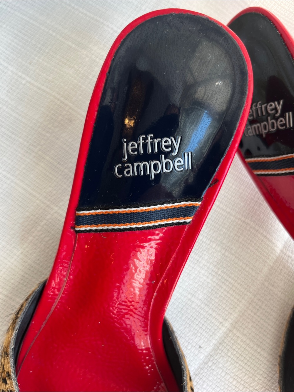 Jeffrey Campbell Red Patent & Leopard-Print Cowhide Kitten Heel - Picture 2 of 5